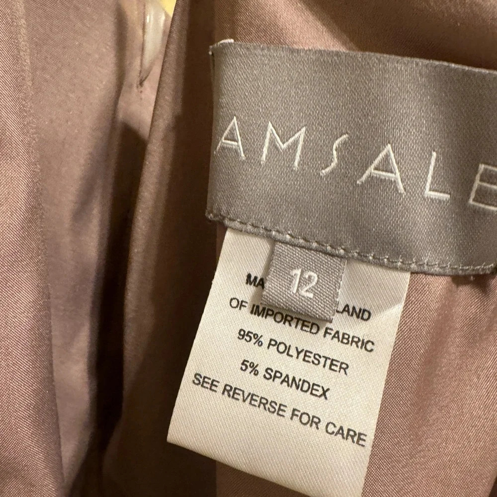 Amsale Emma Bridesmaid Prom Dress Mauve Size 12 - Picture 13 of 16